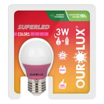 Lâmpara Superled S30 3W Bivolt Cor Rosa