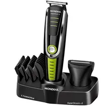 Cortador de Cabello Mondial Super Groom - 06 BG-04 Con 6W/Recargable/Bivolt - Negro/Verde
