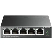 Switch TP-Link TL-SG1005P Con 5 Puertos Ethernet de 10/100/1000 MBPS - Negro