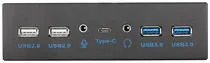 Hub de Painel Frontal 5.25" USB3.1 GEN2 Type-C/USB 2.0/Jack 3.5MM Preto