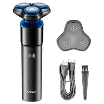 Barbeador VGR Voyager V-325 / 500MAH / Recarregavel - Preto/Azul