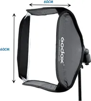 Soporte para Flash Godox S2 Montura Bowens + Softbox 60X60CM