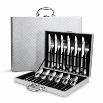 Kit de Talheres 8010 - Maleta Prata - 24 PCS
