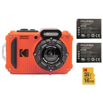 Câmera Digital Kodak Pixpro WPZ2 Orange + 2 Baterias/Microsd 16GB