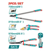 Kit de Tesouras de Poda Total THT1576033 – 3 Peças