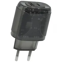Carregador Sate A-CC1203 Adapter USB+USB-C 12W Tra Transparente Black