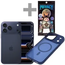 Apple iPhone 17 Pro Max A3257 Esim 256GB/12GB Ram de 6.9" 48+48+48MP/18MP + Pelicula + Capa Azul/Transparente
