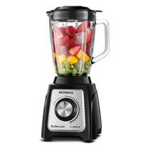 Liquidificador Mondial Turbo Glass L-1400GI - 1400W - 2.2L - 110V 50/60HZ - Preto