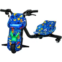 Triciclo Elétrico Robot S12 8.5" - LED - Recarregável - Capacete e Protetor - Azul Numérico