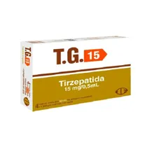 T.G Tirzepatida 15MG / 0,5ML 4AMP + 4 Seringas (CX Antiga)