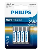 Pilha Philips AAA Ultra Alkalina com 4 - (LR03E4B/97)