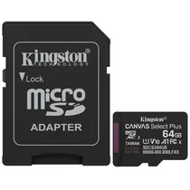 Cartão de Memória Micro SD Kingston Canvas Select Plus 64GB C10 U1 V10 A1 - SDXC/SDCS3/64GB
