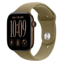 Apple Watch Series 12 MJEU4LS/A Caixa Alumínio 46MM Bronze Escuro - Esportiva Oliva M/L