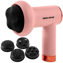 Masajeador Muscular Megastar  FMA4R 5 Cabezales/Recargable - Rosa