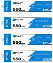 Bateria Betafpv BT2.0 1S 550MAH 40C/80C 3.8V (4 Peças)