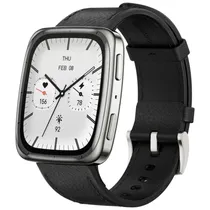 Relogio Smart Amazfit Active 2 Square Premium Version A2440 44MM - Black Leather