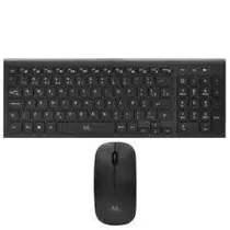 Teclado USB Mtek KM-5515B-PT com Mouse Sem Fio Pto Mini