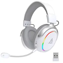 Headset Gamer Ajazz AHM10 Max RGB Wireless - Branco / Cinza (988356)