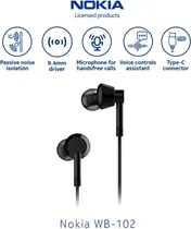 Auricular Nokia Wired Buds WB102 USB-C In-Ear/Mic Black