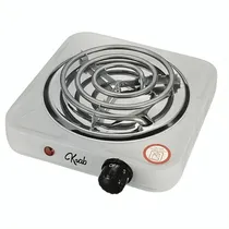 Cocina Eléctrica Krab KBCE1001 Con 1 Hornalla 1000W/5 Temp/110V - Blanco