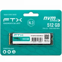 SSD FTX N3 512GB M.2 2280 Nvme PCI-Exp 3.0 2000MB/s Leitura 1600MB/s Gravação – 138594