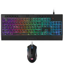 Teclado + Mouse Gamer Redragon Essentials S151 USB / RGB / Inglês - Preto