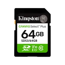 Cartão de Memória Kingston SDS3/64GB Canvas Select Plus - 64GB - SD - 100MB/s