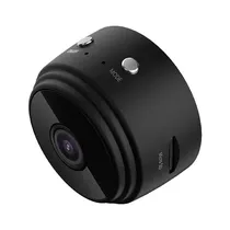Mini Camera de Segurança Espiã A9 / Wifi / Bateria Recarregavel / Visão Noturna / HD 1080P / com Base Magnetica / App Hdwificampro - Preto