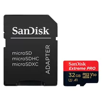 Cartão de Memória Micro SD Sandisk Extreme U3 32GB 100MBS - SDSQXCG-032G-GN6MA