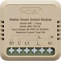 Módulo de Interruptor Inteligente Moes MWM-104-M-MS Matter Wi-Fi 1 Botão