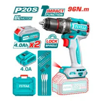 Parafusadeira/ Furadeira À Bateria Total TIDLI20968 – Sem Impacto / 96NM / 4AH / 2 Baterias Inclusas