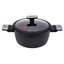 Vaso Giratório Fundo Ucc Life de 22 CM Em Granito Preto.