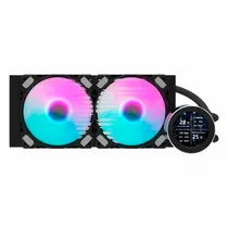 Water Cooler Cpu Aigo Darkflash Nebula DN240S 2.1" Ips Display Liquid, Argb, Preto, 240MM, Intel 115X/ 1200/ 1700, AMD AM3+/ AM4/ AM5