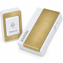 Campainha Sem Fio Prosper P-9882 com 36 Melodias Bivolt - Branco/Dourado