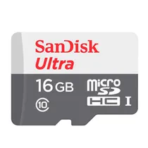 Memoria Micro SD Sandisk Ultra 80 MB/s C10 com Adaptador 16 GB