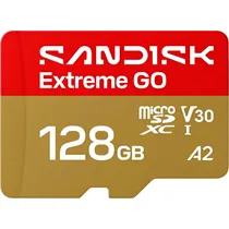 Memória Micro SD Sandisk Extreme Go 240/120 MB/s Uhs-I U3 V30 128 GB (SDSQXGN-128G-GN6MN)