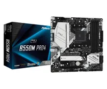 Placa Mãe Asrock B550M PRO4 DDR4 AM4 Micro-ATX - Preto