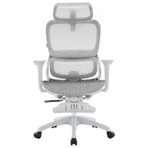 Cadeira de Escritorio Ergonômica Sihoo B100-102-JT / Cadeira de Mesa de Computador com Encosto de Cabeça Ajustável - Apoio para Os Pes - Suporte Lombar - Branco