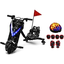 Triciclo Eléctrico Bain X10 Bluetooth / Speaker / LED / 6.5" - White Black Lightning