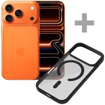 Apple iPhone 17 Pro A3256 Esim 256GB/12GB Ram de 6.3" 48+48+48MP/18MP + Funda Transparente Negro