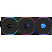 Kit Ventilador Lian Li Uni Fan TL Wireless LCD 120 MM PWM - Preto