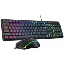 Redragon Teclado + Mouse S107RGB-Ba Gaming Essemtials Wired Ingles Black