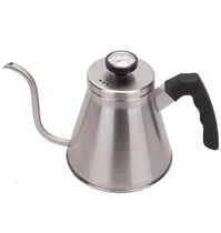 Cafeteira de Aço Inox Bico de Ganso com Termômetro Prateado 1.2L