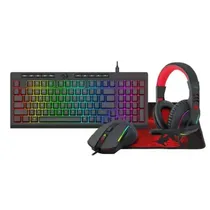 Teclado USB Redragon Kit S148 com Mouse/M.Pad/Fone RGB