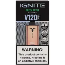 Vaper Descartavel Ignite V120 Pro Rose Gold Green Apple 12000 Puffs