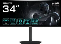 Monitor Curvo 34" Gigabyte GS34WQCA 120HZ/ QHD/ 1MS/ HDR10/ DP/ 2HDMI/ Black