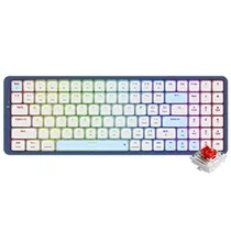 Teclado Gamer Mecânico Redragon K684WB-RGB-Pro Eva Pro Wireless / RGB / Inglês - Branco / Azul