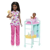 Boneco Mattel Barbie Careers Baby Doctor Doll Black JMK13