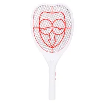 Raquete Elétrica Mata-Mosquitos Recarregável Rosa