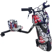 Triciclo Elétrico Hye Drift Car HYE-TR02 - 8.5" - Bluetooth - LED - Recarregável - White Black Comic